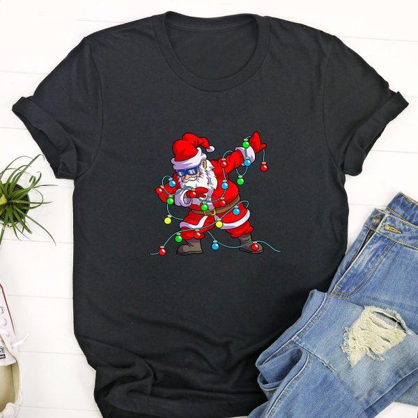 Ugly Christmas T Shirt, Christmas Dabbing Santa Men Kids Boys Xmas Gifts Tree Lights T Shirt, Funny Christmas T Shirt, Christmas Tshirt Designs