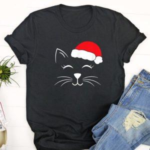 Ugly Christmas T Shirt, Cute Santa Cat…