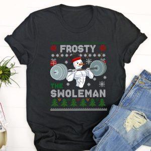 Ugly Christmas T Shirt, Frosty the Swoleman…