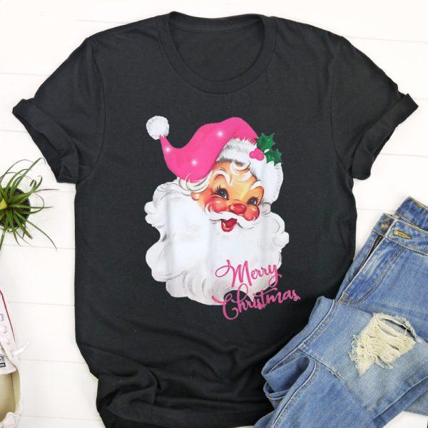 Ugly Christmas T Shirt, Funny Vintage Pink Santa Claus Pink Christmas Design T Shirt, Christmas Tshirt Designs