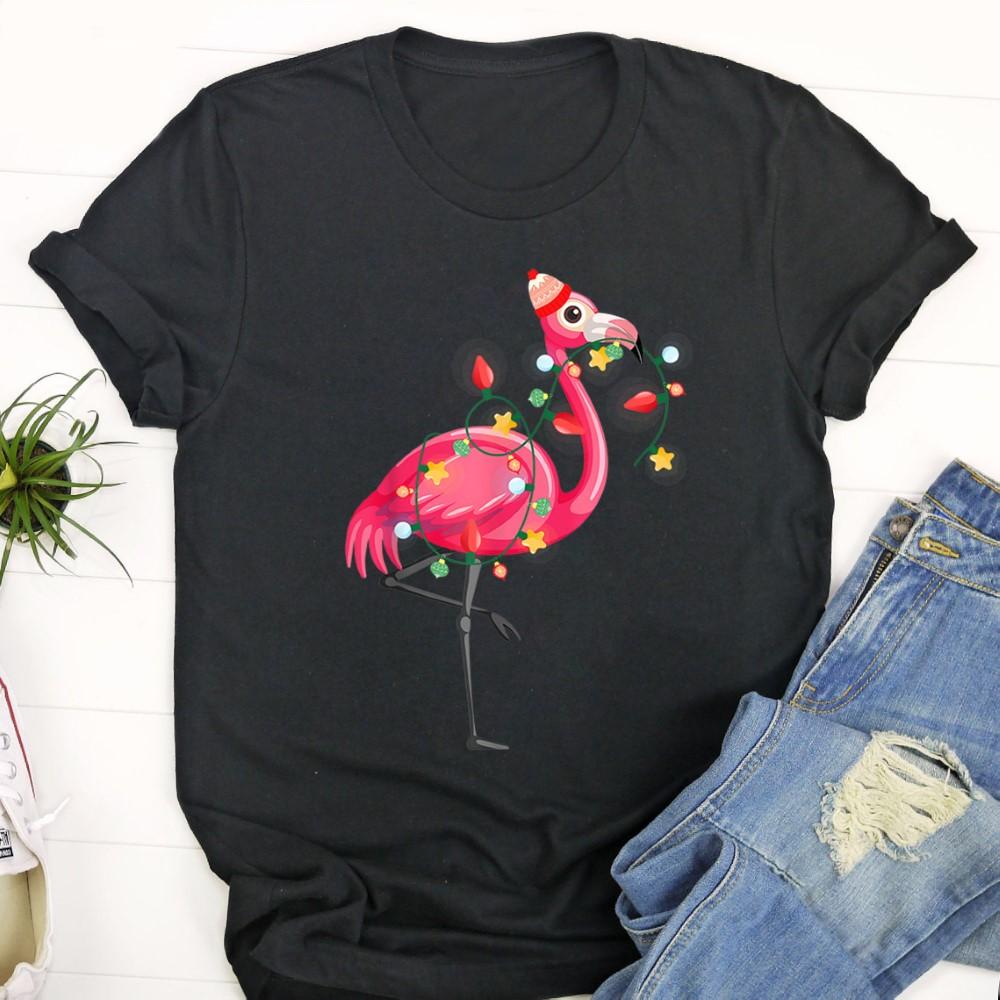 Ugly Christmas T Shirt, Hawaiian Summer Tropical Flamingo Funny Christmas In July T Shirt, Christmas Tshirt Designs