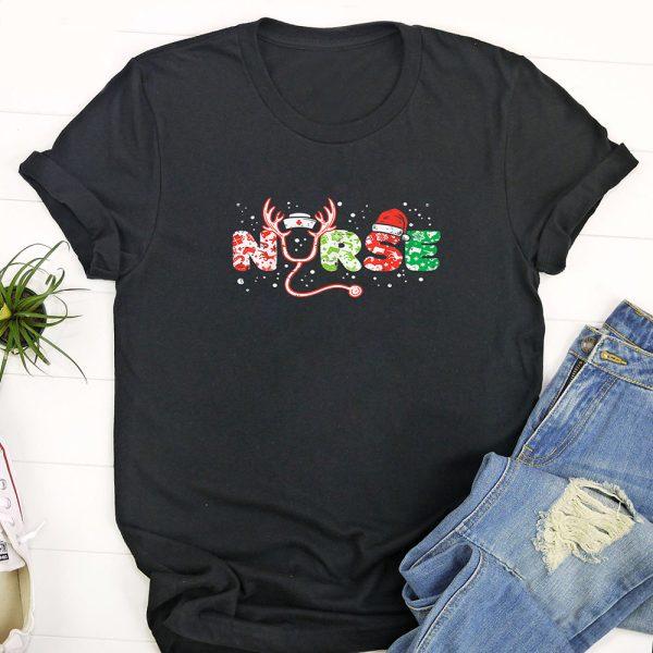 Ugly Christmas T Shirt, Nurse Christmas Stethoscope Nurses Xmas PJs Women T Shirt, Funny Christmas T Shirt, Christmas Tshirt Designs