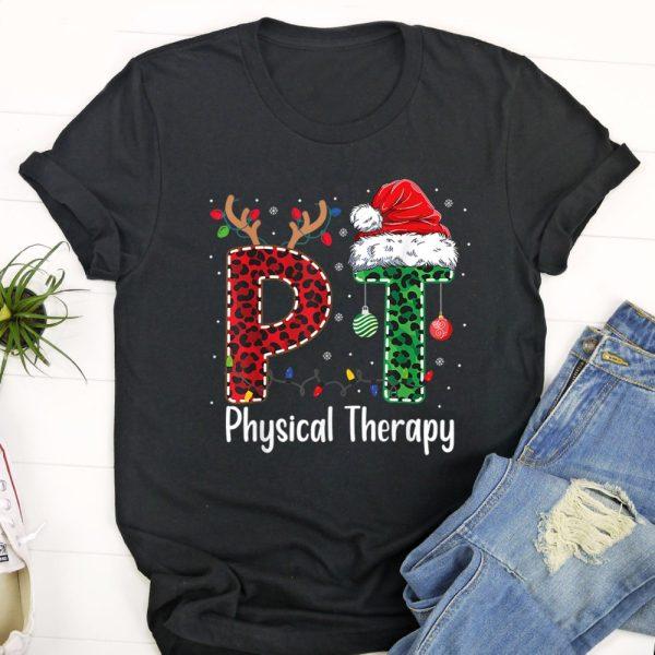Ugly Christmas T Shirt, Physical Therapy Christmas Santa Hat PT Therapist Xmas T Shirt, Christmas Tshirt Designs