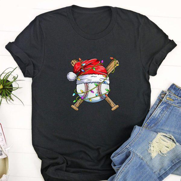 Ugly Christmas T Shirt, Santa Sports Design For Men Boys Christmas Baseball Player T Shirt, Funny Christmas T Shirt, Christmas Tshirt Designs