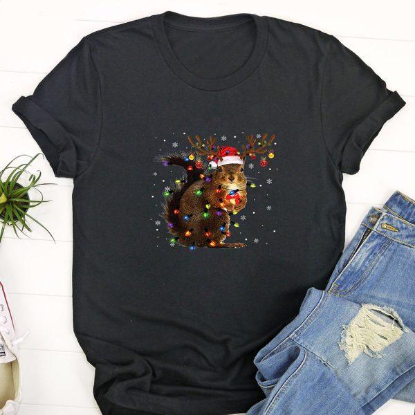 Ugly Christmas T Shirt, Squirrel Christmas Tee Reindeer Christmas Lights T Shirt, Funny Christmas T Shirt, Christmas Tshirt Designs