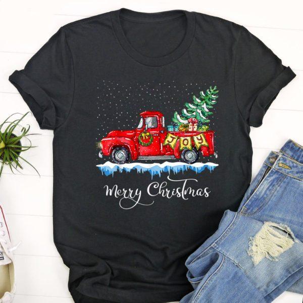 Ugly Christmas T Shirt, Vintage Merry Christmas Red Truck Old FashiOned Christmas T Shirt, Christmas Tshirt Designs