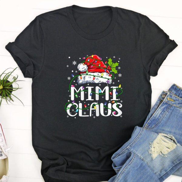 Ugly Christmas T Shirt, Womens Mimi Claus Shirt Christmas Lights Pajama Family Matching T Shirt, Christmas Tshirt Designs