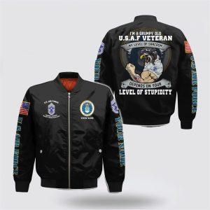 Us Air Force Bomber Jacket Personalized Name Rank US Air Force Veteran Military I m A Grumpy Old Bomber Jacket Veteran Bomber Jacket 1 ovrlir.jpg