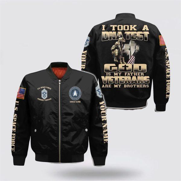 Us Air Force Bomber Jacket, Personalized Name Rank US Space Force Veteran Military Are My Brothers Bomber Jacket, Veteran Bomber Jacket