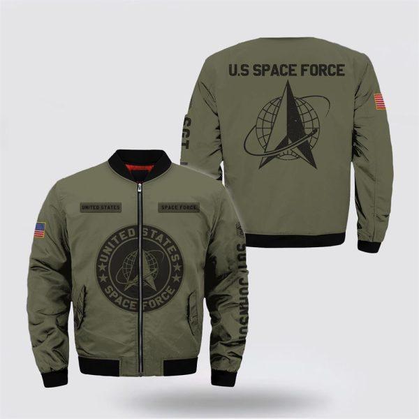 Us Air Force Bomber Jacket, Personalized Name Rank Us Space Force Military Bomber Jacket Men Ranks, Veteran Bomber Jacket
