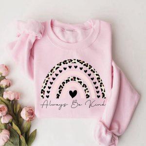 Valentines Sweatshirt Always Be Kind Sweatshirt Teacher Sweatshirt Leopard Heart Shirt Womens Valentines Sweatshirt 1 c0nzml.jpg