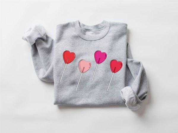 Valentines Sweatshirt, Candy Heart Sweatshirt, Heart Sucker Sweatshirt, Valentines Day Sweatshirt, Womens Valentines Sweatshirt