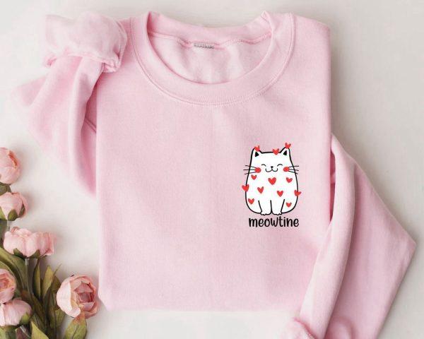 Valentines Sweatshirt, Cat Lover Valentine Sweatshirt, Cute Cat Valentine Sweatshirt, Womens Valentines Sweatshirt