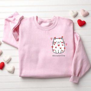 Valentines Sweatshirt, Cute Cat Valentine Sweatshirt, Cat Lover Valentine Sweatshirt, Womens Valentines Sweatshirt