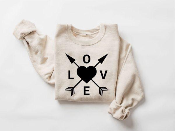Valentines Sweatshirt, Cute Love Heart Sweatshirt, Valentines Sweatshirt, Valentines Day, Womens Valentines Sweatshirt