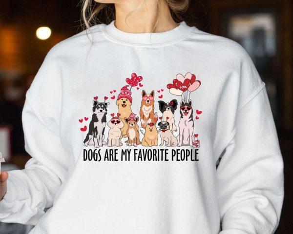 Valentines Sweatshirt, Dogs are my Favorite People Valentine Sweatshirt, Dog Valentine Sweatshirt, Womens Valentines Sweatshirt