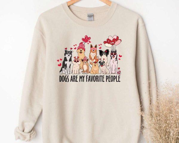 Valentines Sweatshirt, Dogs are my Favorite People Valentine Sweatshirt, Dog Valentine Sweatshirt, Womens Valentines Sweatshirt