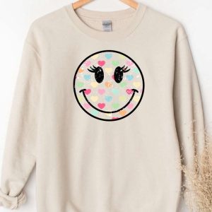 Valentines Sweatshirt, Face Happy Sweatshirt, Valentines Day…