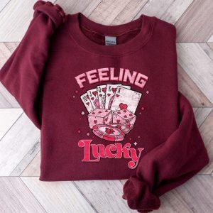 Valentines Sweatshirt Feeling Lucky Valentine Sweatshirt Retro Valentines Sweatshirt Womens Valentines Sweatshirt 2 mmdtfn.jpg