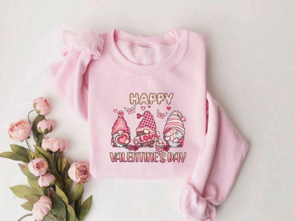 Valentines Sweatshirt, Gnome Sweatshirt, Happy Valentine Sweatshirt’s Day, Womens Valentines Sweatshirt