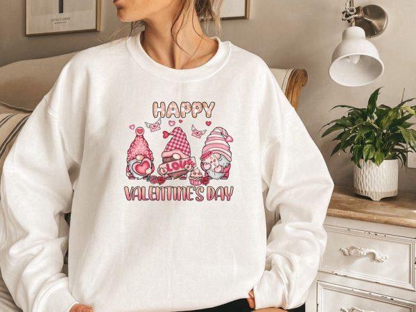 Valentines Sweatshirt, Gnome Sweatshirt, Happy Valentine Sweatshirt’s Day, Womens Valentines Sweatshirt