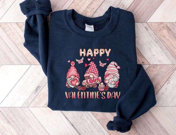 Valentines Sweatshirt, Gnome Sweatshirt, Happy Valentine Sweatshirt’s Day, Womens Valentines Sweatshirt