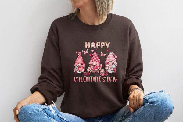 Valentines Sweatshirt, Gnome Sweatshirt, Happy Valentine Sweatshirt’s Day, Womens Valentines Sweatshirt