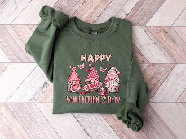 Valentines Sweatshirt, Gnome Sweatshirt, Happy Valentine Sweatshirt’s Day, Womens Valentines Sweatshirt