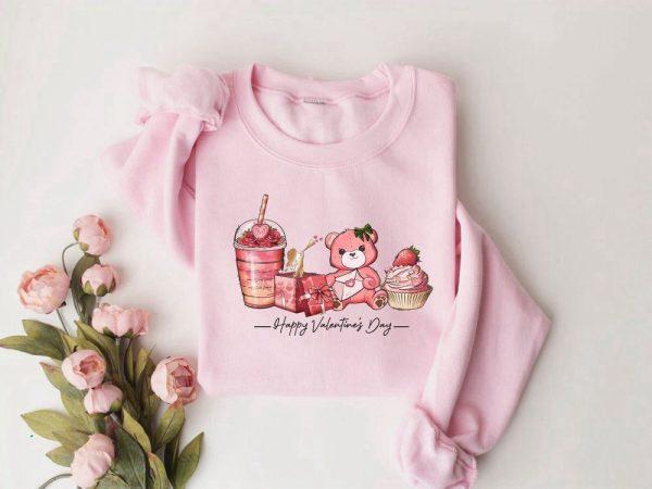 Valentines Sweatshirt, Happy Valentine’s Day Sweatshirt, Coffee Sweatshirt, Retro Sweatshirt, Womens Valentines Sweatshirt