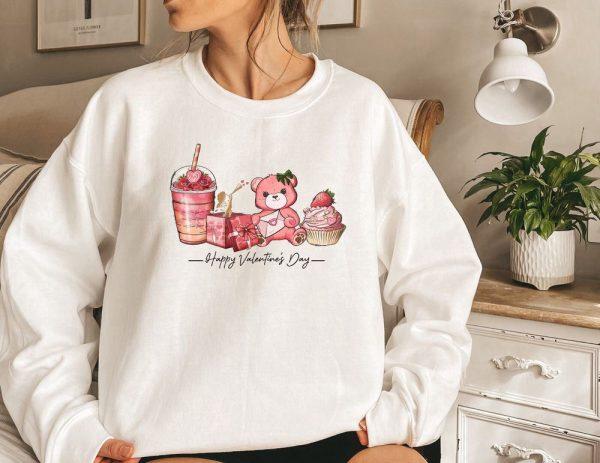 Valentines Sweatshirt, Happy Valentine’s Day Sweatshirt, Coffee Sweatshirt, Retro Sweatshirt, Womens Valentines Sweatshirt