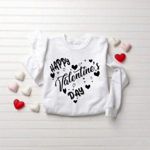 Valentines Sweatshirt, Happy Valentine’s Day Sweatshirt, Heart…