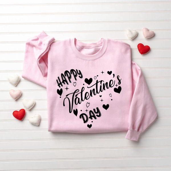 Valentines Sweatshirt, Happy Valentine’s Day Sweatshirt, Heart Valentine’s Day Sweatshirt, Womens Valentines Sweatshirt