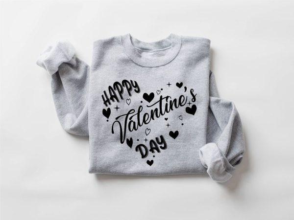 Valentines Sweatshirt, Happy Valentine’s Day Sweatshirt, Heart Valentine’s Day Sweatshirt, Womens Valentines Sweatshirt