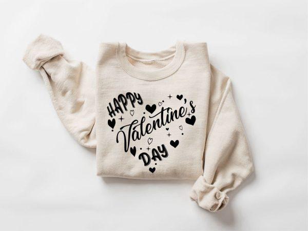 Valentines Sweatshirt, Happy Valentine’s Day Sweatshirt, Heart Valentine’s Day Sweatshirt, Womens Valentines Sweatshirt