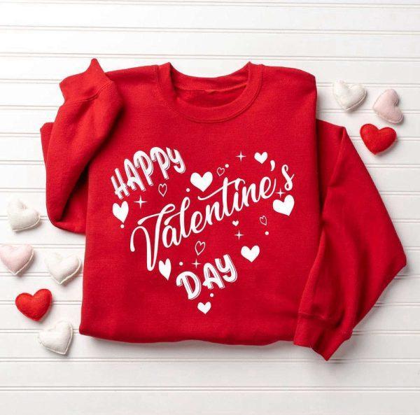 Valentines Sweatshirt, Happy Valentine’s Day Sweatshirt, Heart Valentine’s Day Sweatshirt, Womens Valentines Sweatshirt