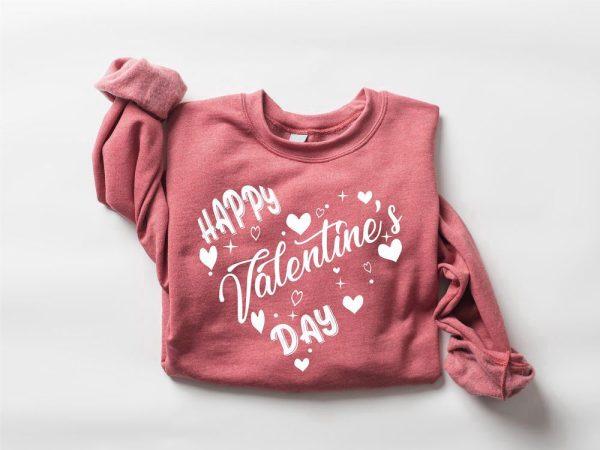 Valentines Sweatshirt, Happy Valentine’s Day Sweatshirt, Heart Valentine’s Day Sweatshirt, Womens Valentines Sweatshirt