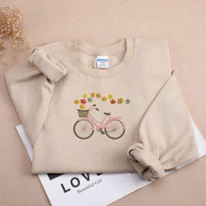 Valentines Sweatshirt, Leaves And Bicycle Sweatshirt 2D…