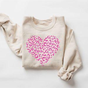 Valentines Sweatshirt, Leopard Heart Sweatshirt, Love Sweatshirt,…