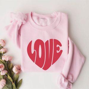 Valentines Sweatshirt, Love Heart Valentine Sweatshirt, Womens…