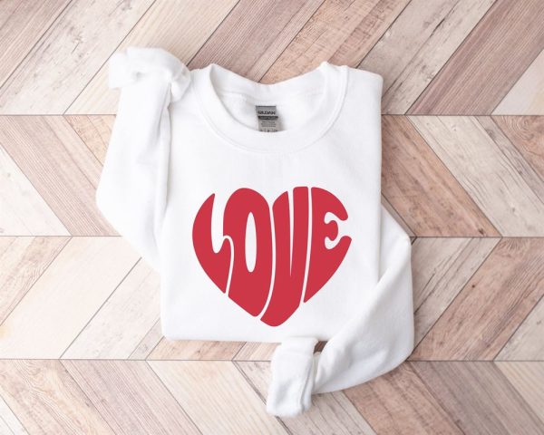 Valentines Sweatshirt, Love Heart Valentine Sweatshirt, Womens Valentines Day Sweatshirt, Womens Valentines Sweatshirt