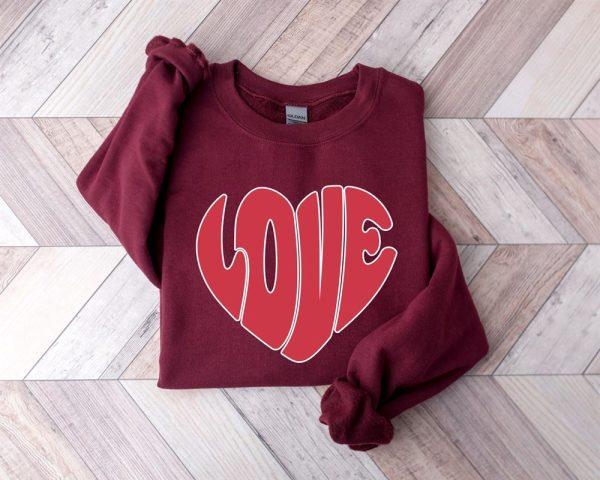 Valentines Sweatshirt, Love Heart Valentine Sweatshirt, Womens Valentines Day Sweatshirt, Womens Valentines Sweatshirt