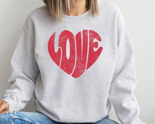 Valentines Sweatshirt, Love Hearts Sweatshirt, Valentines Day Shirts, Womens Valentines Sweatshirt