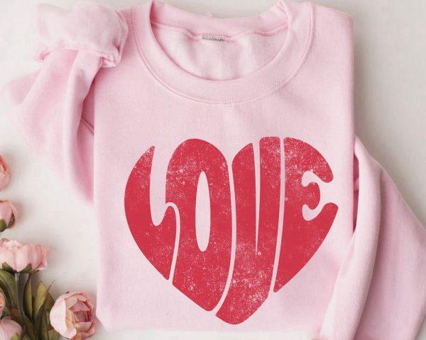 Valentines Sweatshirt, Love Hearts Sweatshirt, Valentines Day Shirts, Womens Valentines Sweatshirt