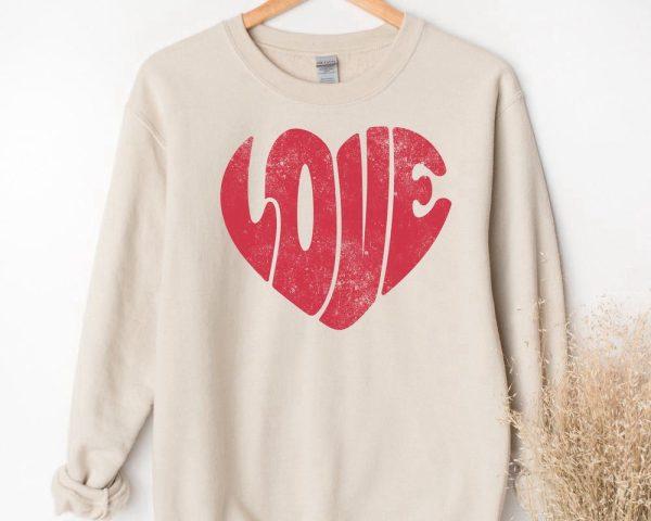 Valentines Sweatshirt, Love Hearts Sweatshirt, Valentines Day Shirts, Womens Valentines Sweatshirt