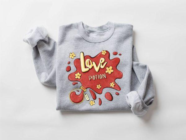 Valentines Sweatshirt, Love Potion Sweatshirt, Valentines Sweater, Womens Valentines Sweatshirt