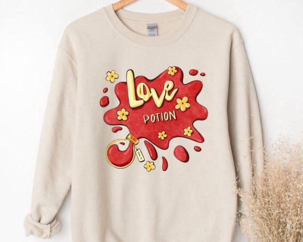 Valentines Sweatshirt, Love Potion Valentine’s Day, Retro Valentines Day Sweatshirt, Womens Valentines Sweatshirt