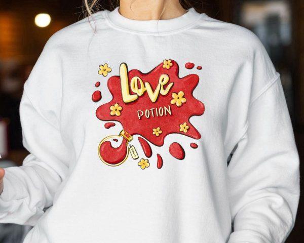 Valentines Sweatshirt, Love Potion Valentine’s Day, Retro Valentines Day Sweatshirt, Womens Valentines Sweatshirt