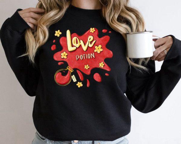 Valentines Sweatshirt, Love Potion Valentine’s Day, Retro Valentines Day Sweatshirt, Womens Valentines Sweatshirt