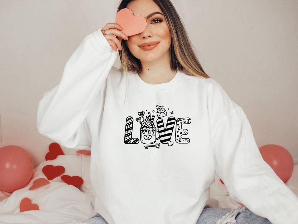 Valentines Sweatshirt, Love Sweatshirt, Coffee Sweatshirt, Valentines Day Shirt, Womens Valentines Sweatshirt