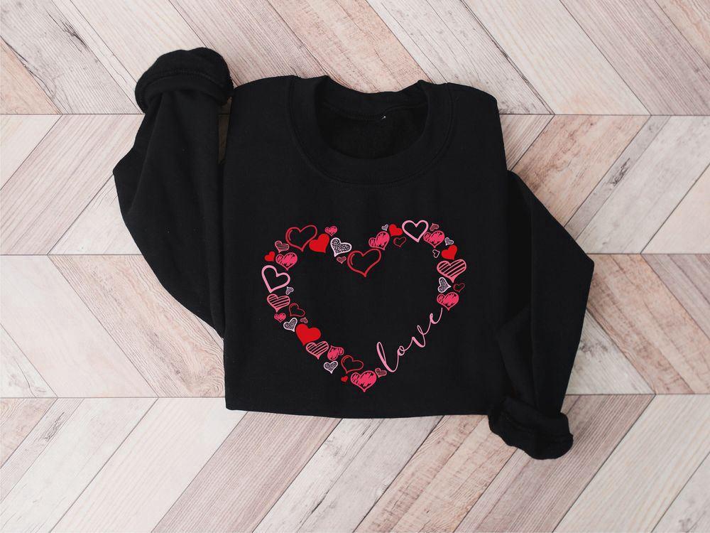 Valentines Sweatshirt, Love Sweatshirt, Cute Hearts Sweatshirt, Valentines Day Sweatshirt, Womens Valentines Sweatshirt